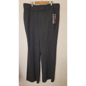 Dana Buchman Pants Women's 16 Black White Stretch Flat Front Straight NWT‎